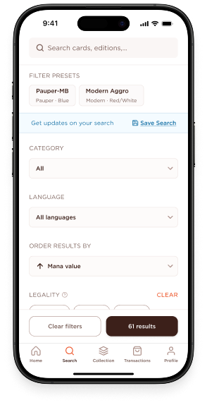 Enhanced search interface with filters